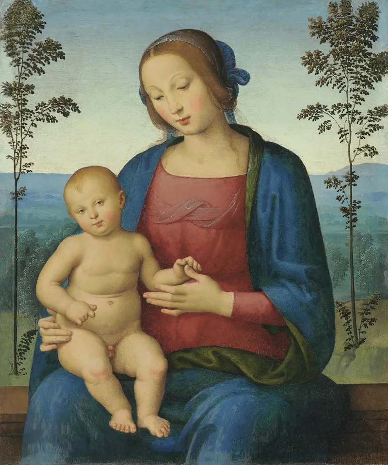 The Madonna And Child In A Landscape Wall Art by Giovanni di Pietro - High-Resolution Digital Print