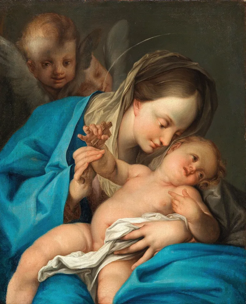The Madonna And Child With Angels 2 Wall Art by Ignazio Stern - High-Resolution Digital Print