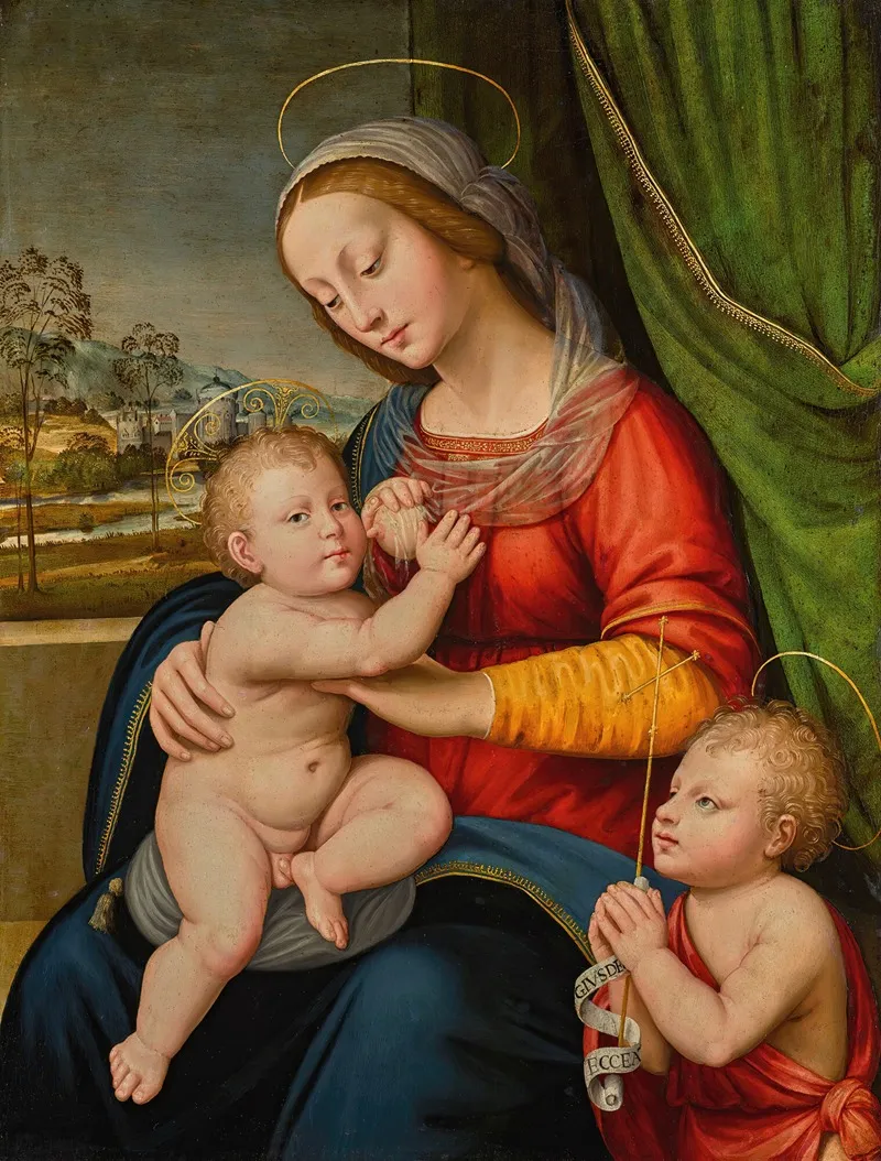 The Madonna And Child With The Infant Saint John The Baptist 5 Wall Art by Antonio del Ceraiuolo - High-Resolution Digital Print
