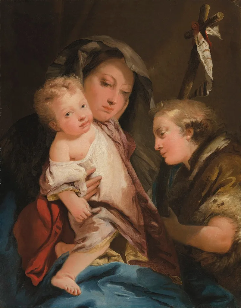 The Madonna And Child With The Infant St John The Baptist Wall Art by Giovanni Domenico Tiepolo - High-Resolution Digital Print