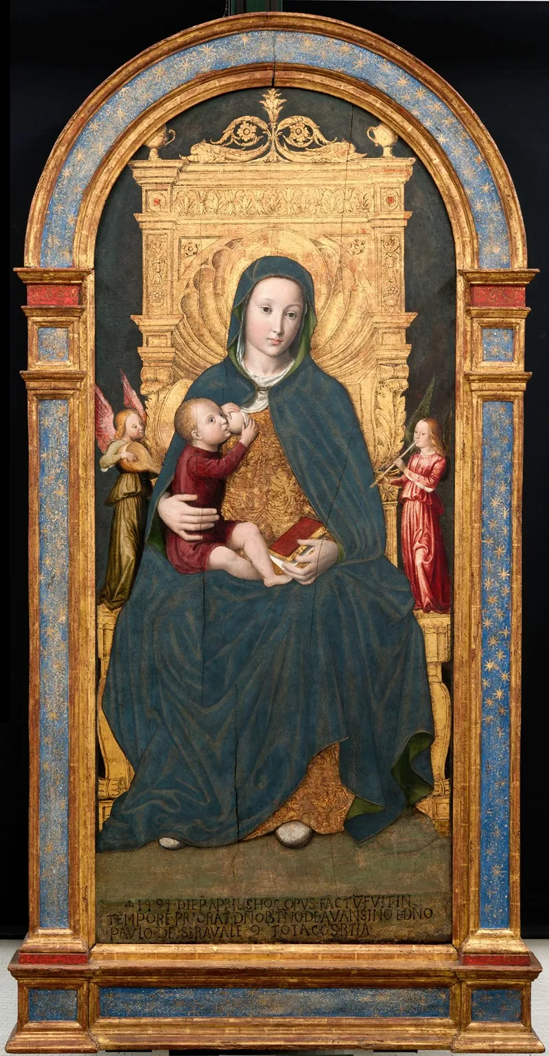 The Madonna Enthroned Wall Art by Ludovico Brea - High-Resolution Digital Print
