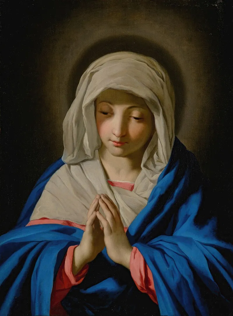 The Madonna In Prayer Wall Art by Giovanni Battista Salvi da Sassoferrato - High-Resolution Digital Print