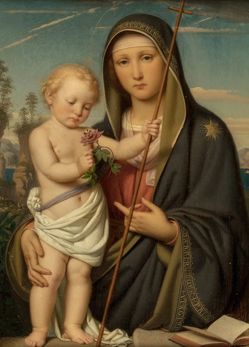 The Madonna Of The Passion Flower Ecce Agnus Dei Wall Art by Franz Ittenbach - High-Resolution Digital Print