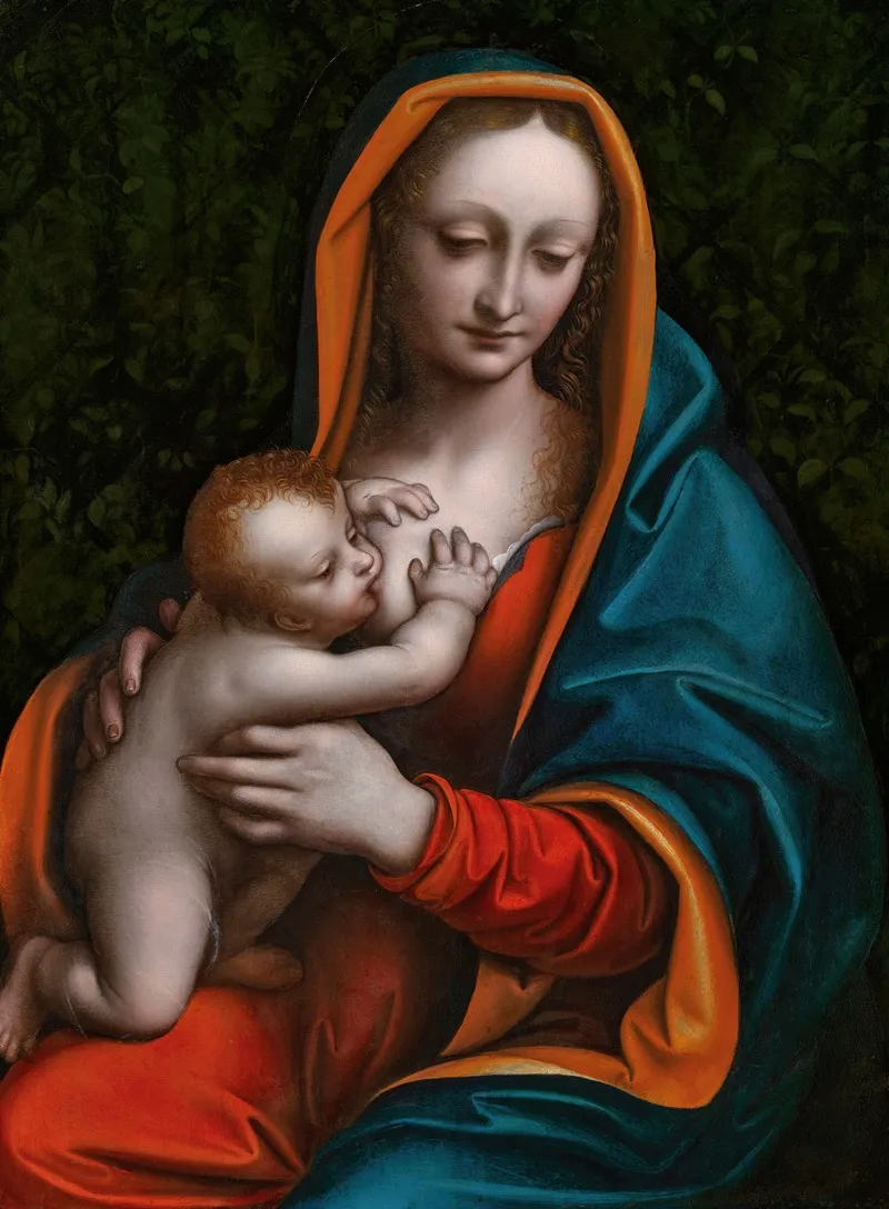 The Madonna Suckling The Infant Christ Wall Art by Giampietrino (Giovanni Pietro Rizzoli) - High-Resolution Digital Print
