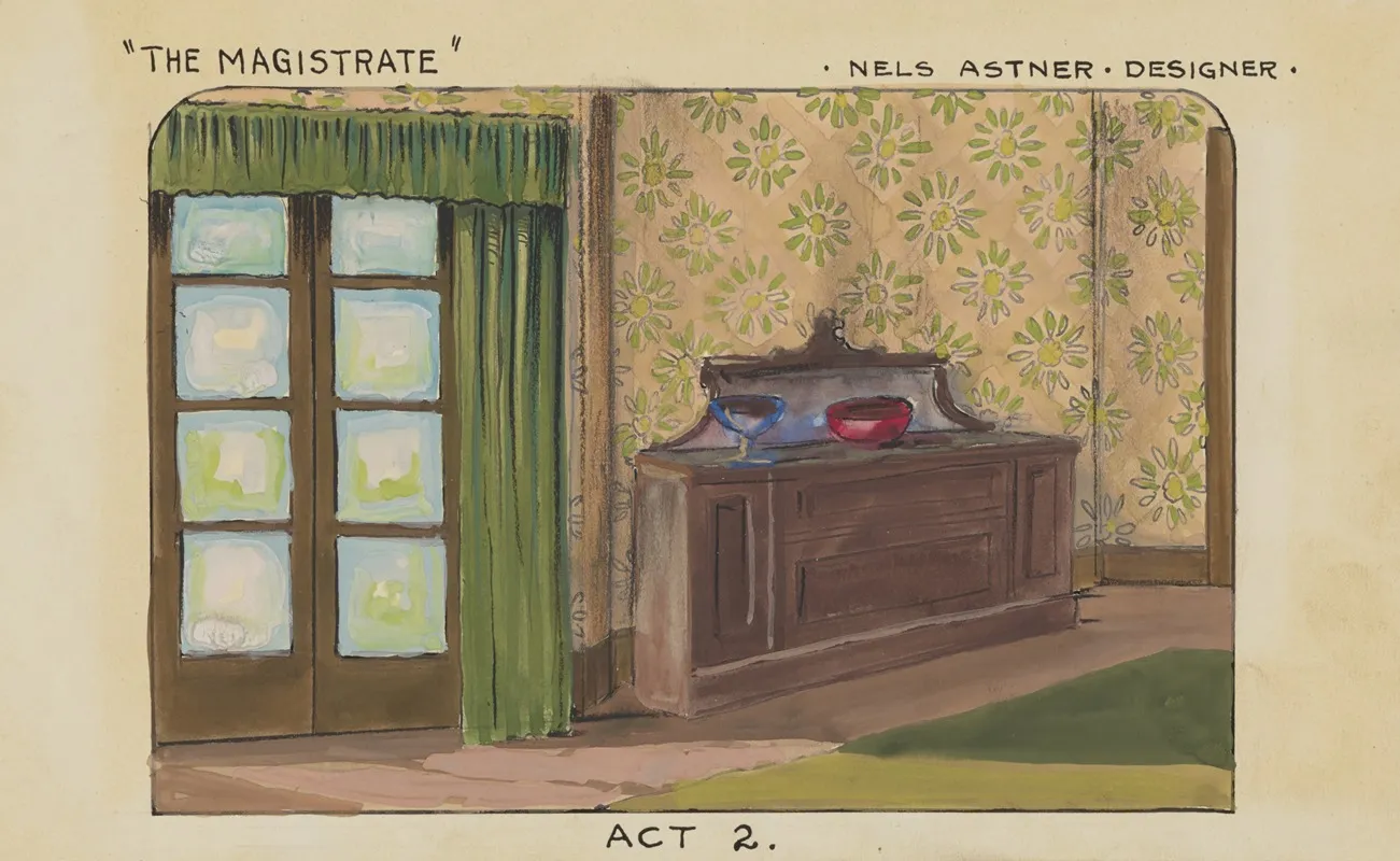 The Magistrate Sketch No 2 Act 2 Wall Art by Nels Astner - High-Resolution Digital Print