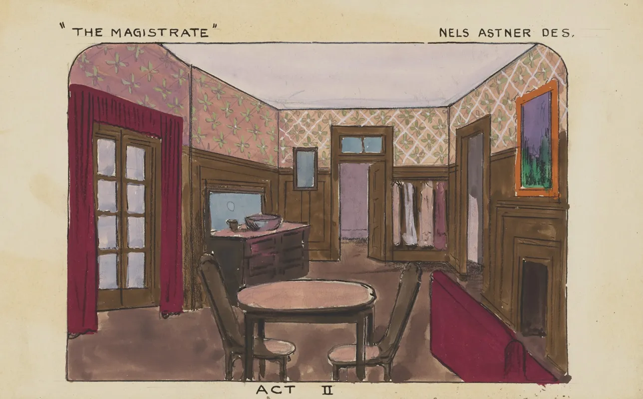 The Magistrate Sketch No 3 Act Ii Wall Art by Nels Astner - High-Resolution Digital Print