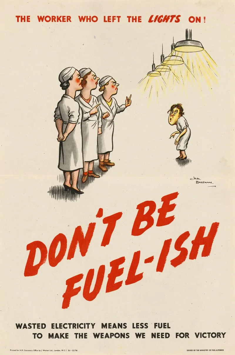 The Man Who Left The Lights On Dont Be Fuel Ish Wall Art by Henry Mayo Bateman - High-Resolution Digital Print