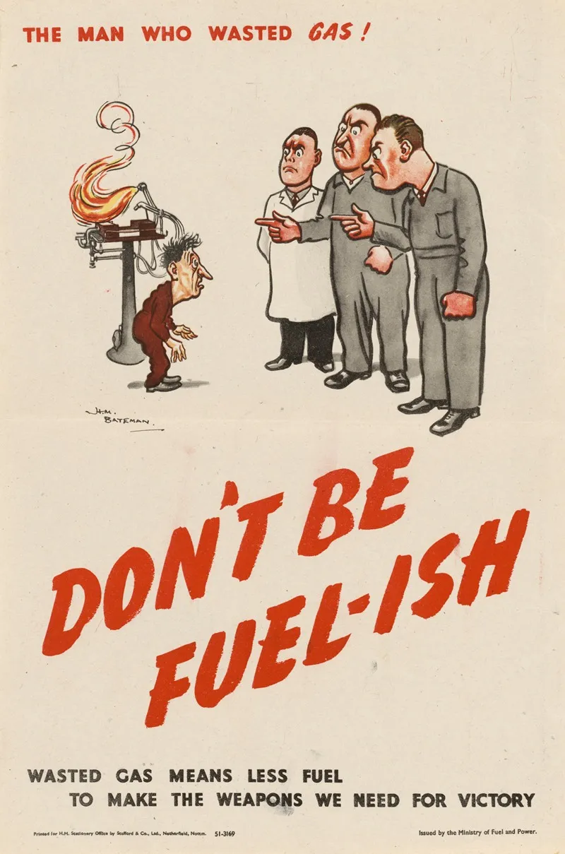 The Man Who Wasted Gas Dont Be Fuel Ish Wall Art by Henry Mayo Bateman - High-Resolution Digital Print