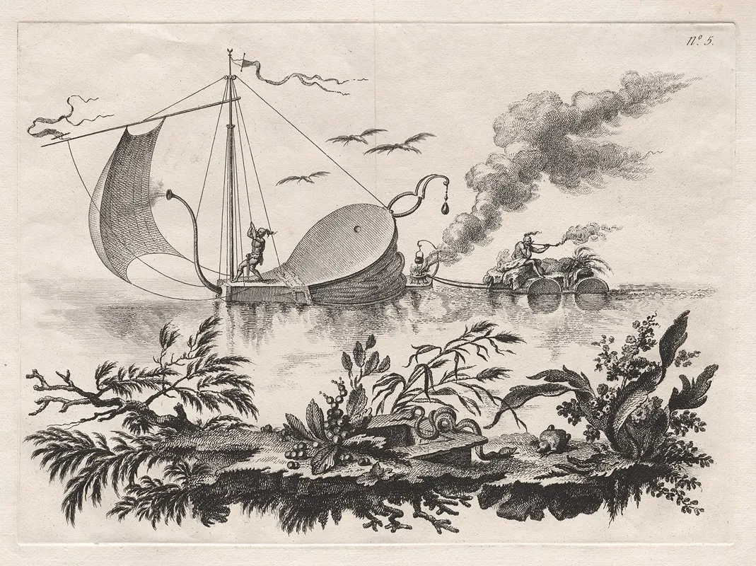 The Manner Of Transporting Wares On Barges Drawn By A Bellows Wall Art by Filippo Morghen - High-Resolution Digital Print