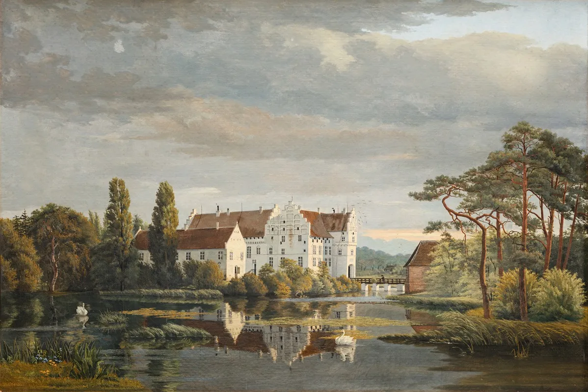 The Manor Of Gisselfeld Zealand Wall Art by C.V.M. Jensen - High-Resolution Digital Print