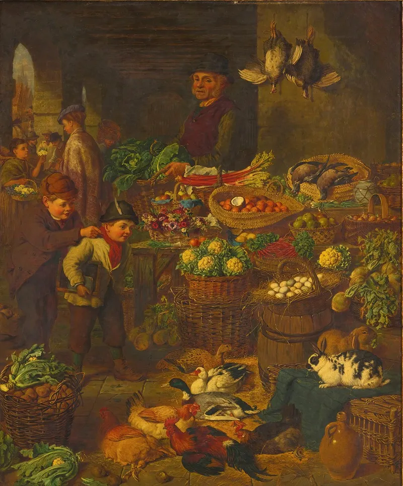 The Market Stall Wall Art by Henry Charles Bryant - High-Resolution Digital Print