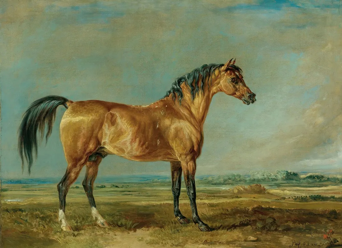 The Marquess Of Londonderrys Arabian Stallion In A Landscape Wall Art by James Ward - High-Resolution Digital Print