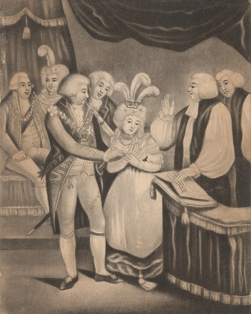 The Marriage Ceremony Of The Prince And Princess Of Wales Performd By The Archbishop Of Canterbury At The Chapel Royal April 8th 1795