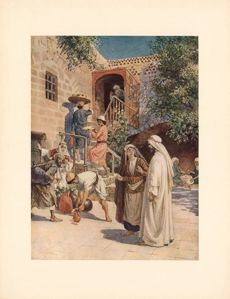 The Marriage In Cana Of Galilee Jesus Turns Water Into Wine Wall Art by William Hole - High-Resolution Digital Print