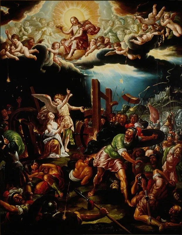 The Martyrdom Of Saint Catherine Of Alexandria 2 Wall Art by Hipólito de Rioja - High-Resolution Digital Print