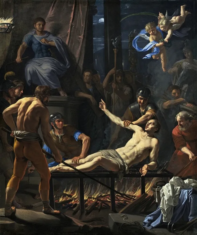 The Martyrdom Of Saint Lawrence Wall Art by Jean-Baptiste de Champaigne - High-Resolution Digital Print
