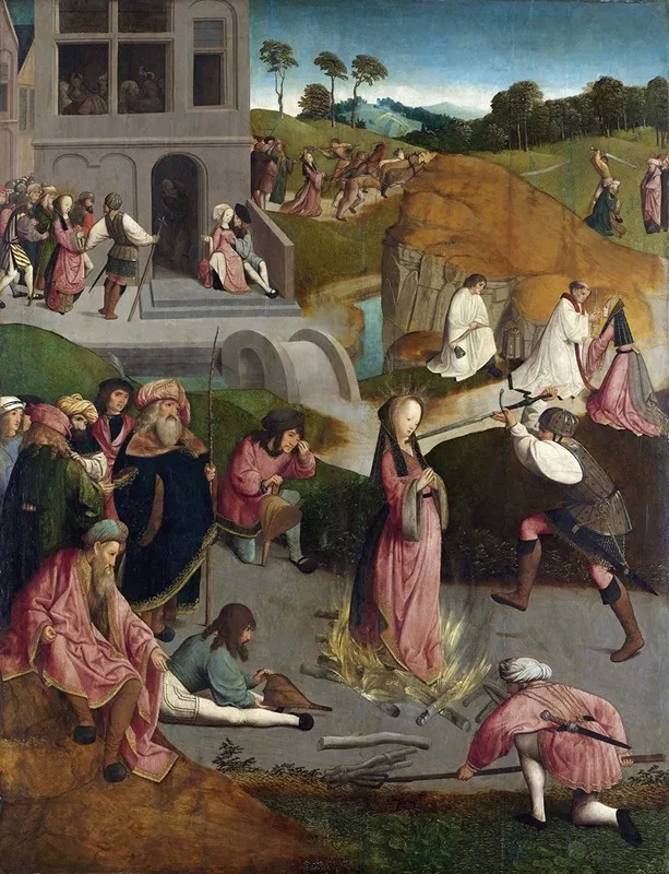 The Martyrdom Of Saint Lucy Wall Art by Master of the Figdor Deposition - High-Resolution Digital Print