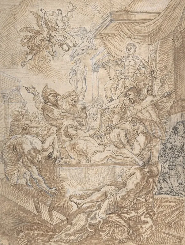 The Maryrdom Of Saint Lawrence Wall Art by Rombout Eynhoudts - High-Resolution Digital Print