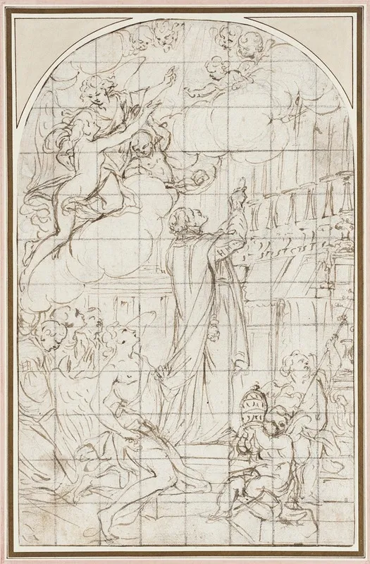 The Mass Of Saint Gregory 2 Wall Art by Giacinto Calandrucci - High-Resolution Digital Print