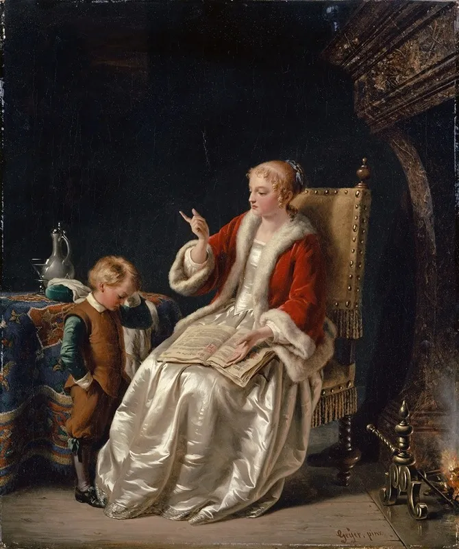 The Maternal Admonition Wall Art by Johann Geyer - High-Resolution Digital Print