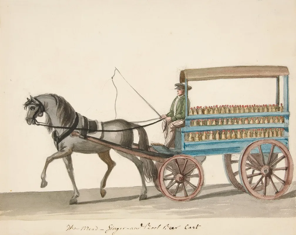 The Mead Ginger And Rootbeer Cart Wall Art by Nicolino Calyo - High-Resolution Digital Print