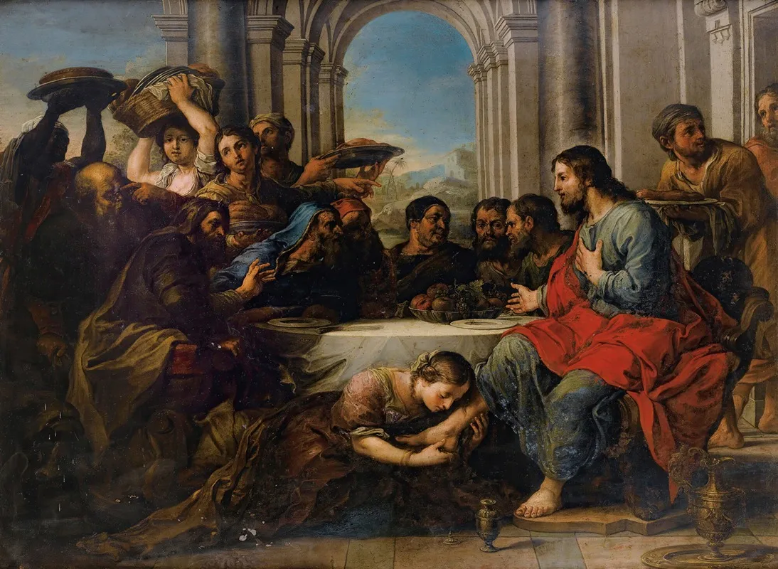 The Meal At The House Of Simon Wall Art by Antwerp School - High-Resolution Digital Print