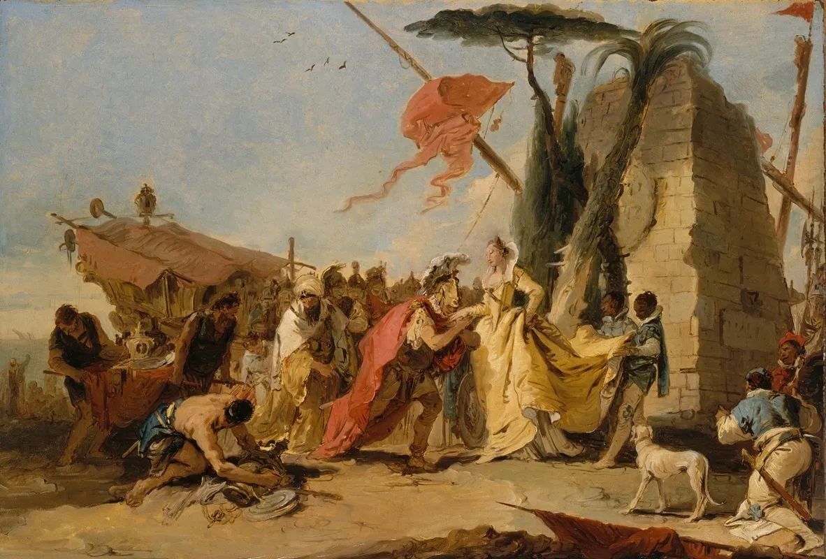 The Meeting Of Antony And Cleopatra 2 Wall Art by Giovanni Battista Tiepolo - High-Resolution Digital Print