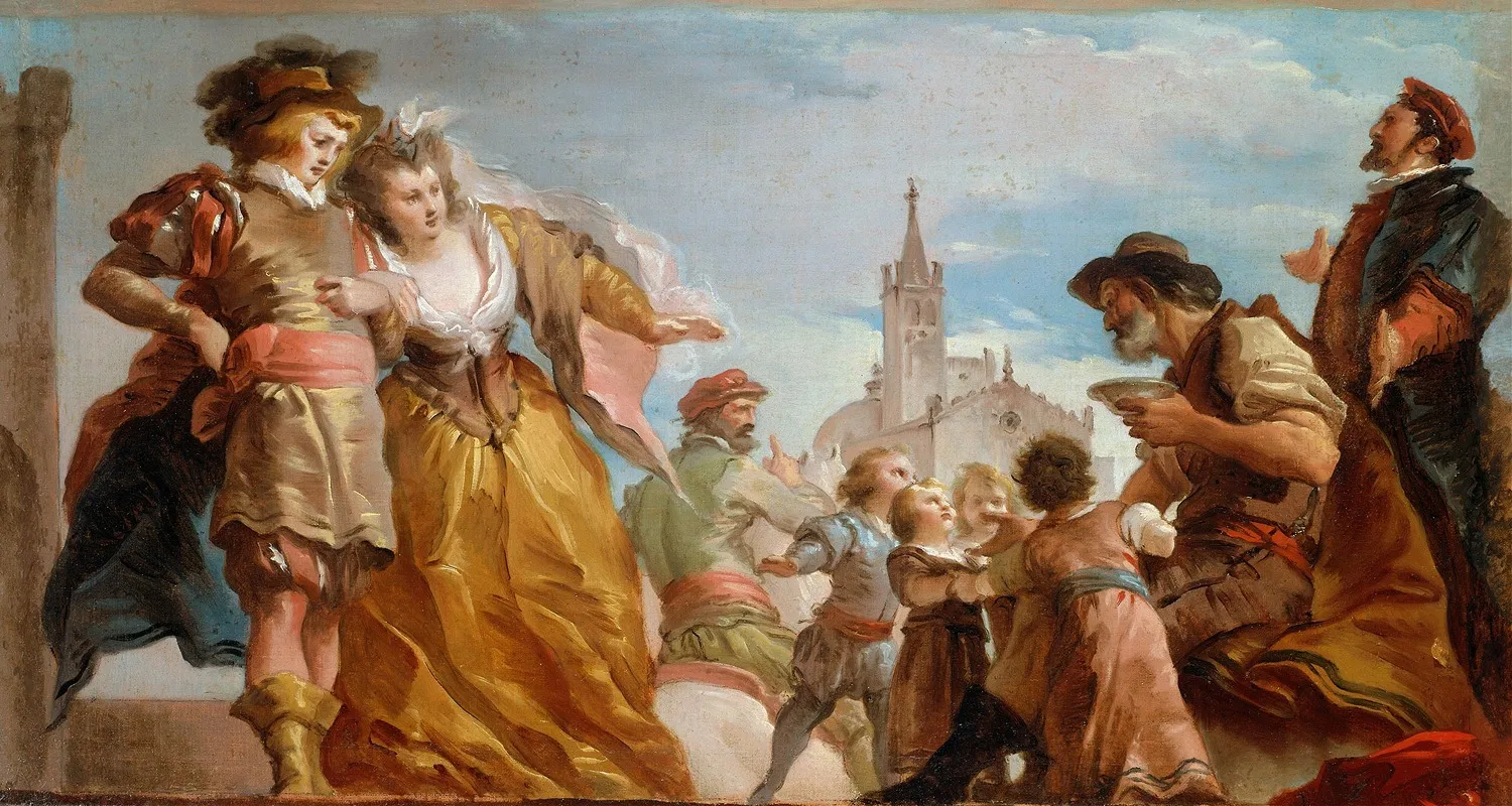 The Meeting Of Gautier Count Of Antwerp And His Daughter Violante