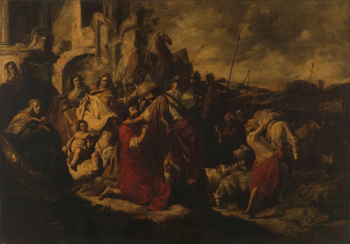 The Meeting Of Jacob And Esau 2 Wall Art by Jacob Hogers - High-Resolution Digital Print