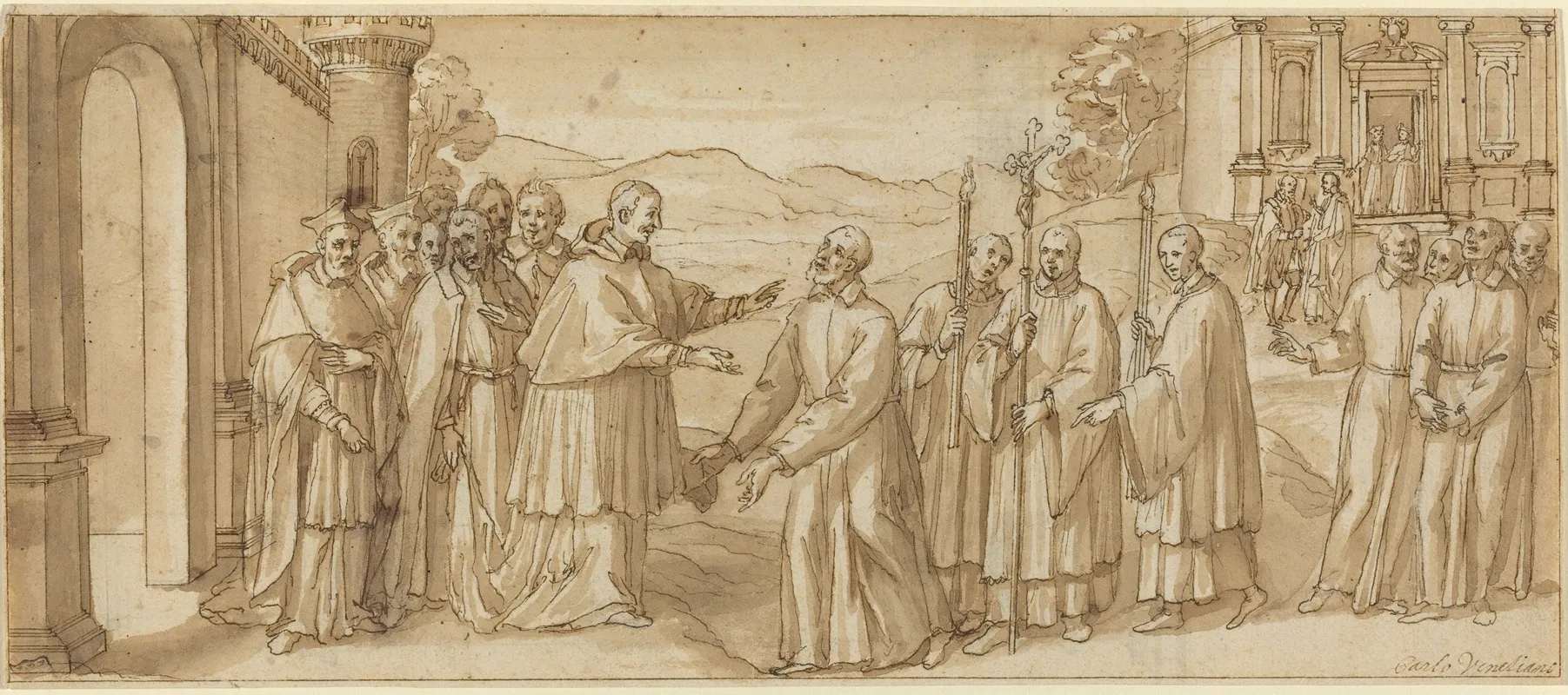 The Meeting Of San Carlo Borromeo And San Filippo Neri