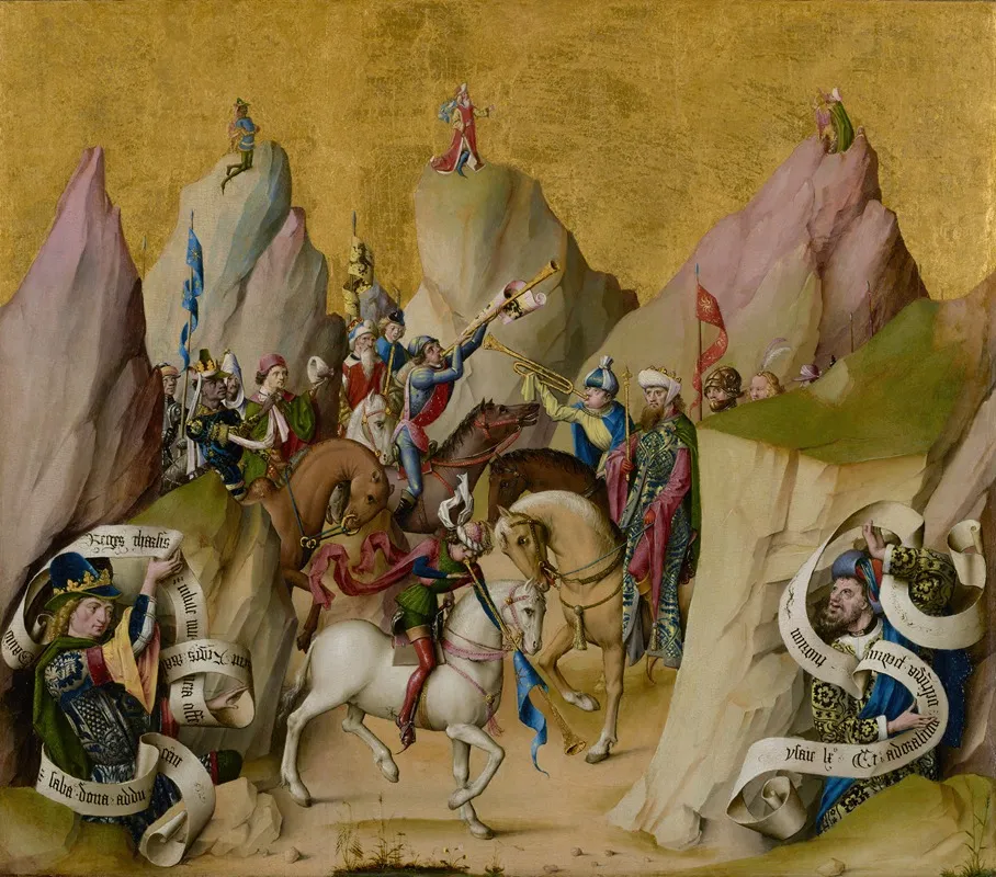 The Meeting Of The Three Kings With David And Isaiah Wall Art by Master of the St. Bartholomew Altarpiece - High-Resolution Digital Print