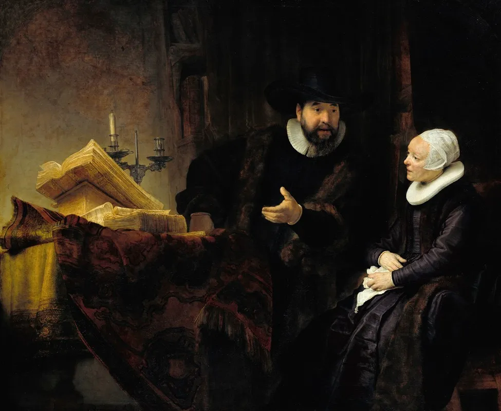 The Mennonite Preacher Anslo And His Wife Wall Art by Rembrandt van Rijn - High-Resolution Digital Print
