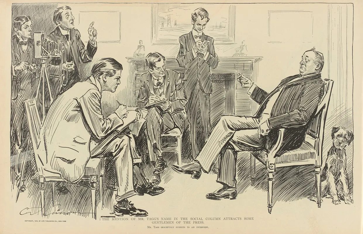 The Mention Of Mr Taggs Name Wall Art by Charles Dana Gibson - High-Resolution Digital Print