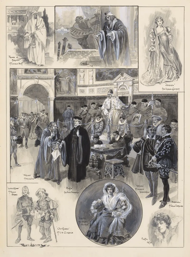 The Merchant Of Venice Garrick Theatre Wall Art by Ralph Cleaver - High-Resolution Digital Print