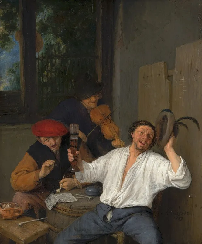 The Merry Drinkers Wall Art by Adriaen van Ostade - High-Resolution Digital Print