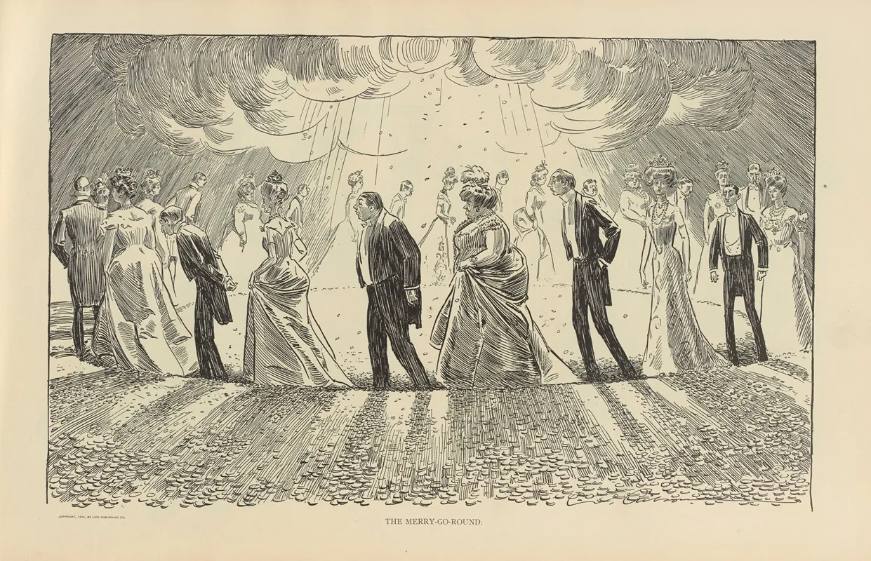 The Merry Go Round Wall Art by Charles Dana Gibson - High-Resolution Digital Print