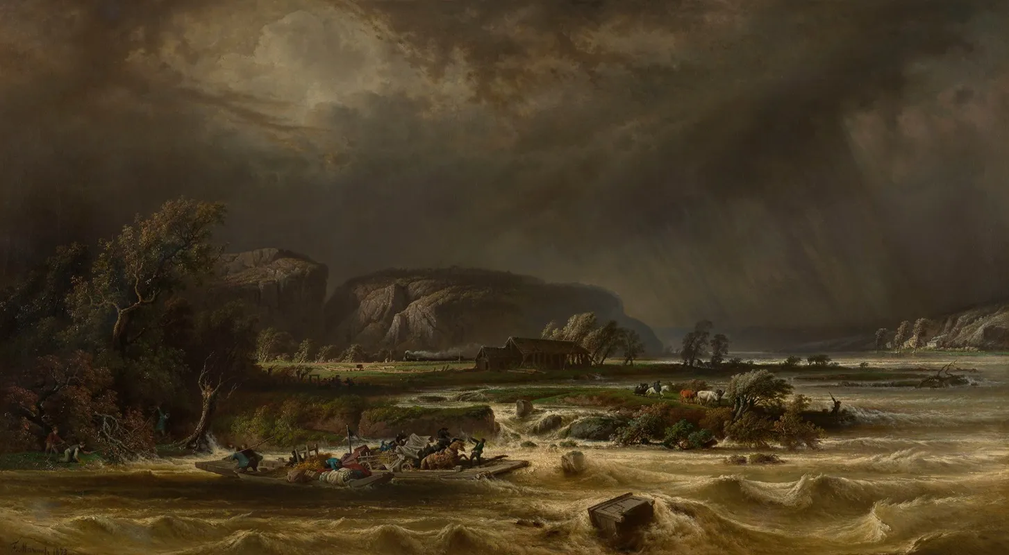 The Meuse At Poilvache Wall Art by Ferdinand Joseph Bernard Marinus - High-Resolution Digital Print