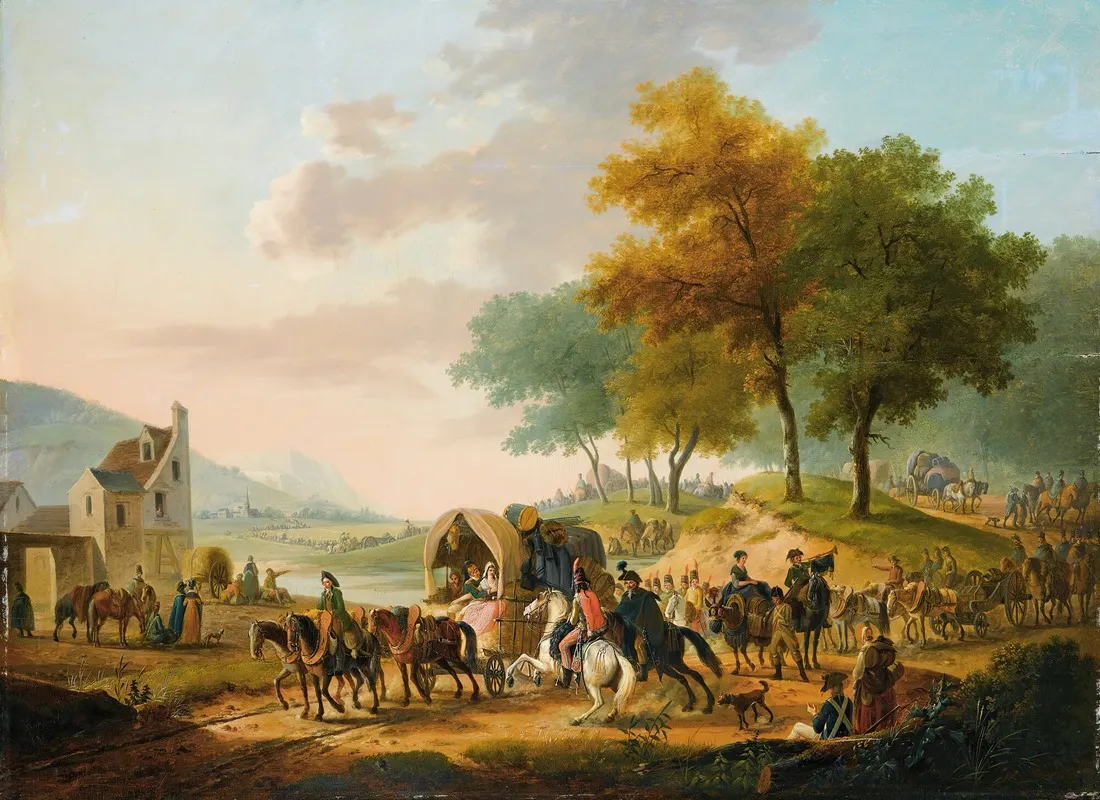 The Military Camp Leaving Wall Art by Jacques-François-Joseph Swebach - High-Resolution Digital Print