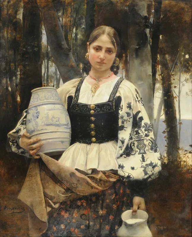 The Milkmaid 5 Wall Art by Casto Plasencia - High-Resolution Digital Print