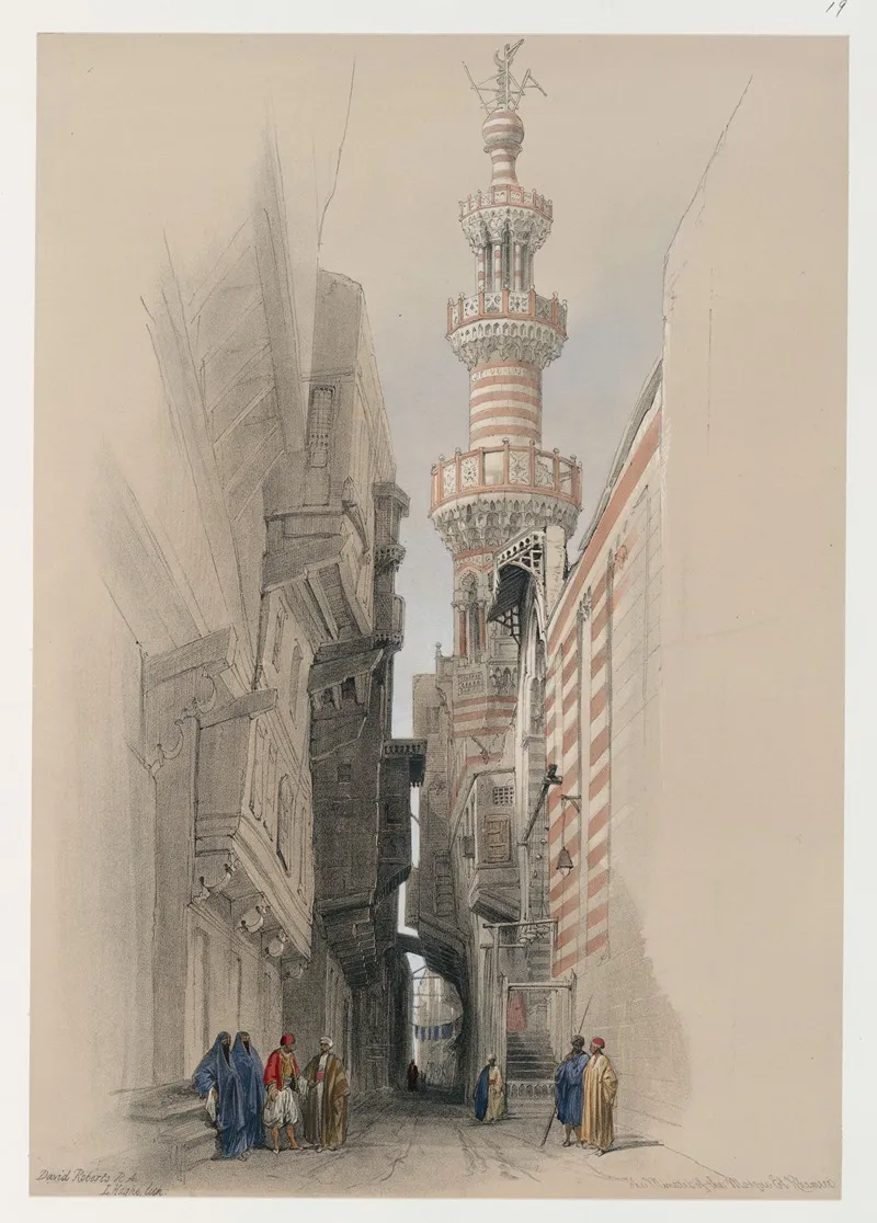 The Minaret Of The Mosque El Rhamree Wall Art by David Roberts - High-Resolution Digital Print