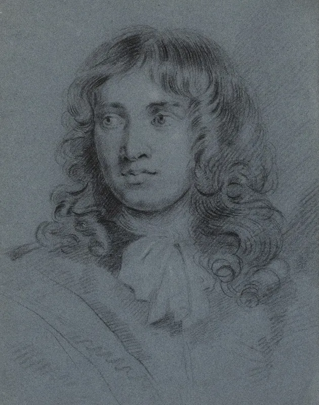 The Miniature Painter Thomas Flatman As A Young Man With Long Ringlets And A Scarf Tied In A Bow Around His Neck