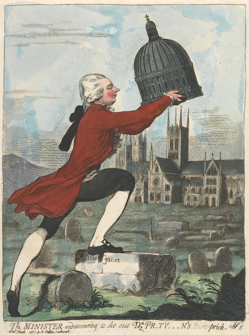The Minister Endeavouring To Eke Out Dr Pr Ty Ns Bisho Prick Wall Art by James Sayers - High-Resolution Digital Print