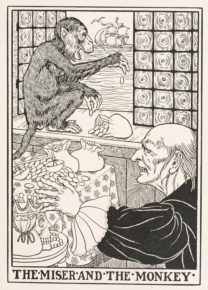The Miser And The Monkey Wall Art by Percy J. Billinghurst - High-Resolution Digital Print