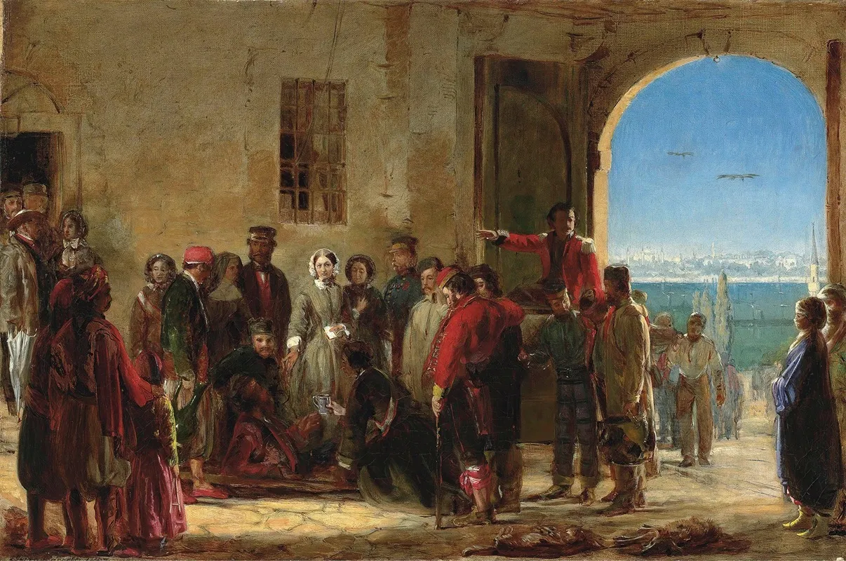 The Mission Of Mercy Florence Nightingale Receiving The Wounded At Scutari Wall Art by Jerry Barrett - High-Resolution Digital Print