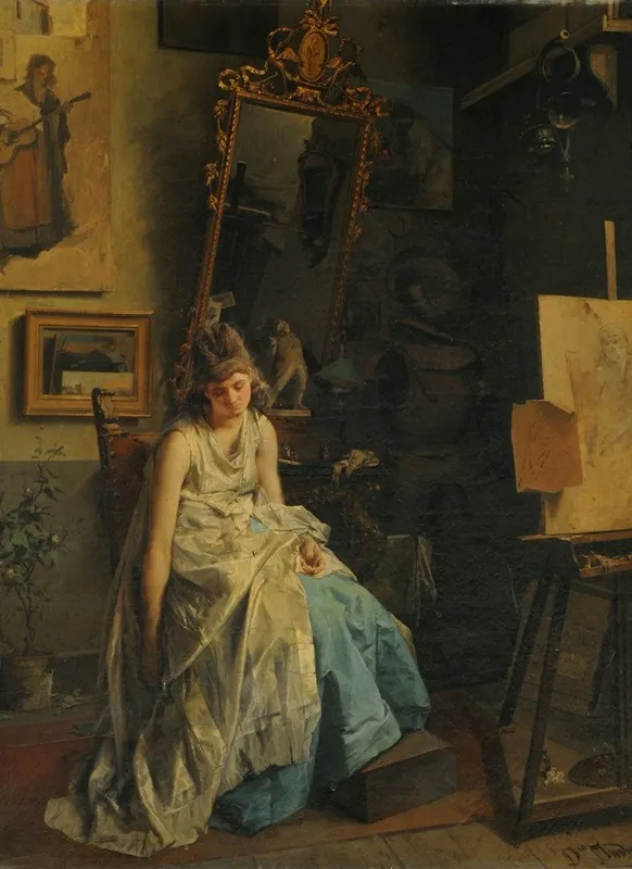 The Model 6 Wall Art by Domenico Induno - High-Resolution Digital Print