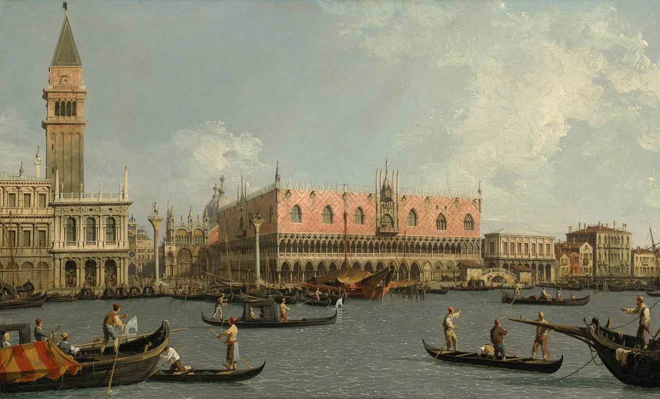 The Molo With The Piazzetta And The Doges Palace From The Bacino Wall Art by Canaletto - High-Resolution Digital Print