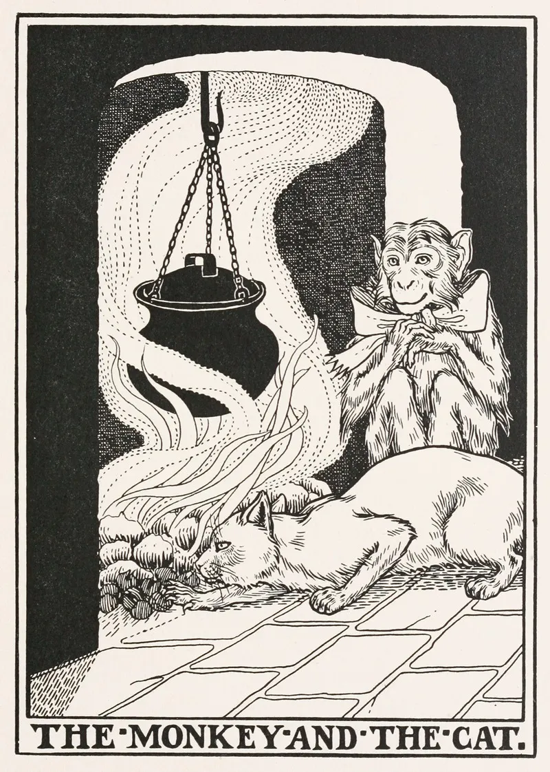 The Monkey And The Cat 3 Wall Art by Percy J. Billinghurst - High-Resolution Digital Print