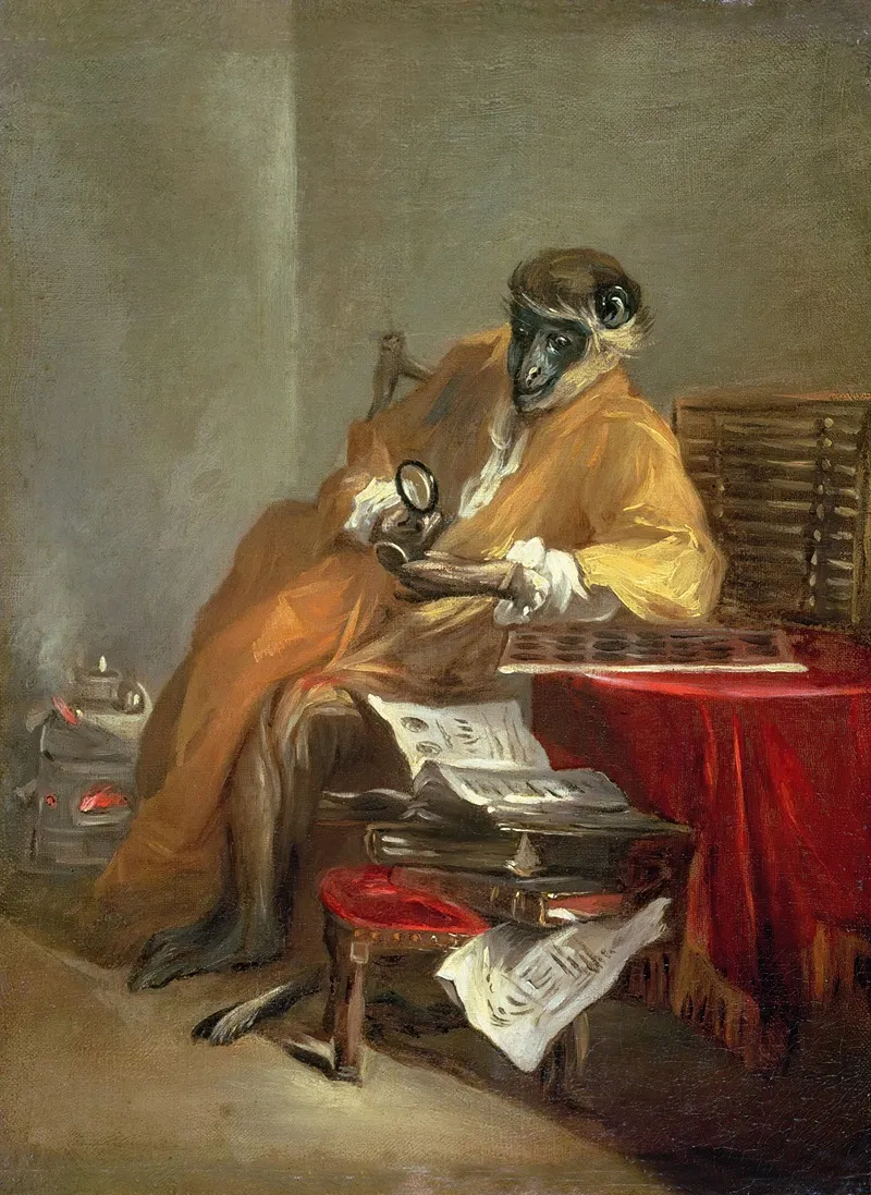 The Monkey Antiquarian Wall Art by Jean Siméon Chardin - High-Resolution Digital Print