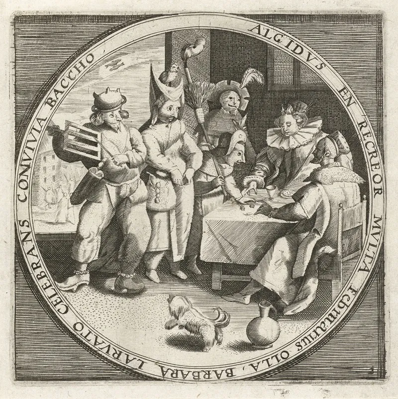 The Month Of February Carnival Wall Art by Crispijn van de Passe the Elder - High-Resolution Digital Print