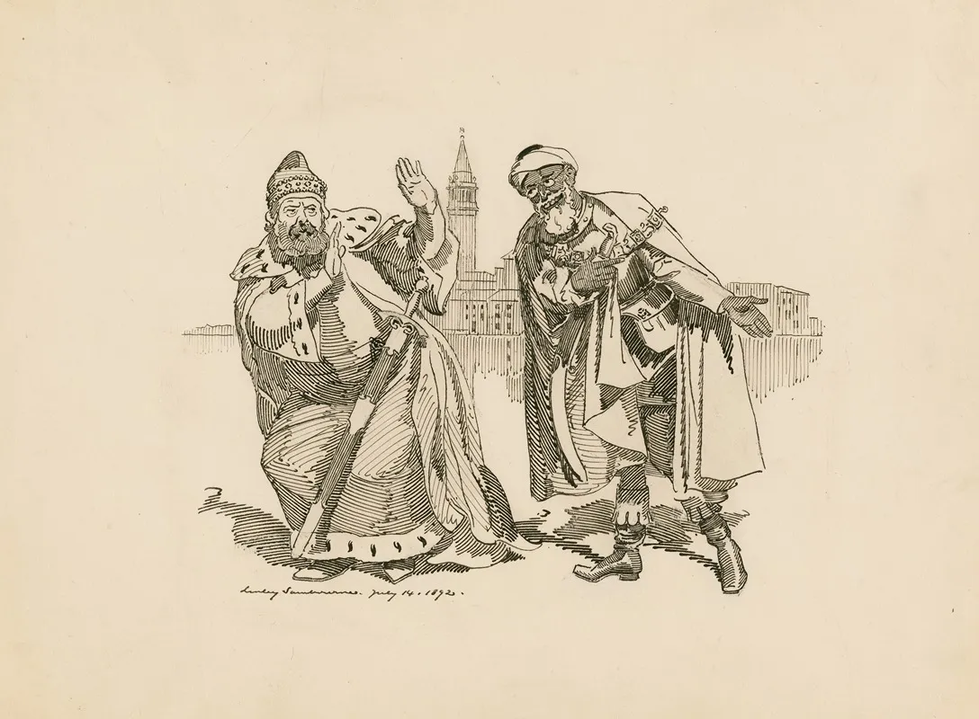 The Moor And The King Titus Andronicus Wall Art by Edward Linley Sambourne - High-Resolution Digital Print